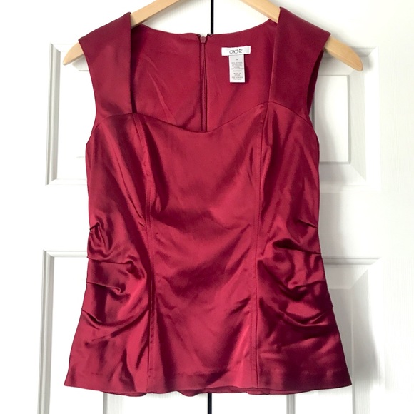 Cache Tops - Cache red satin ruched top